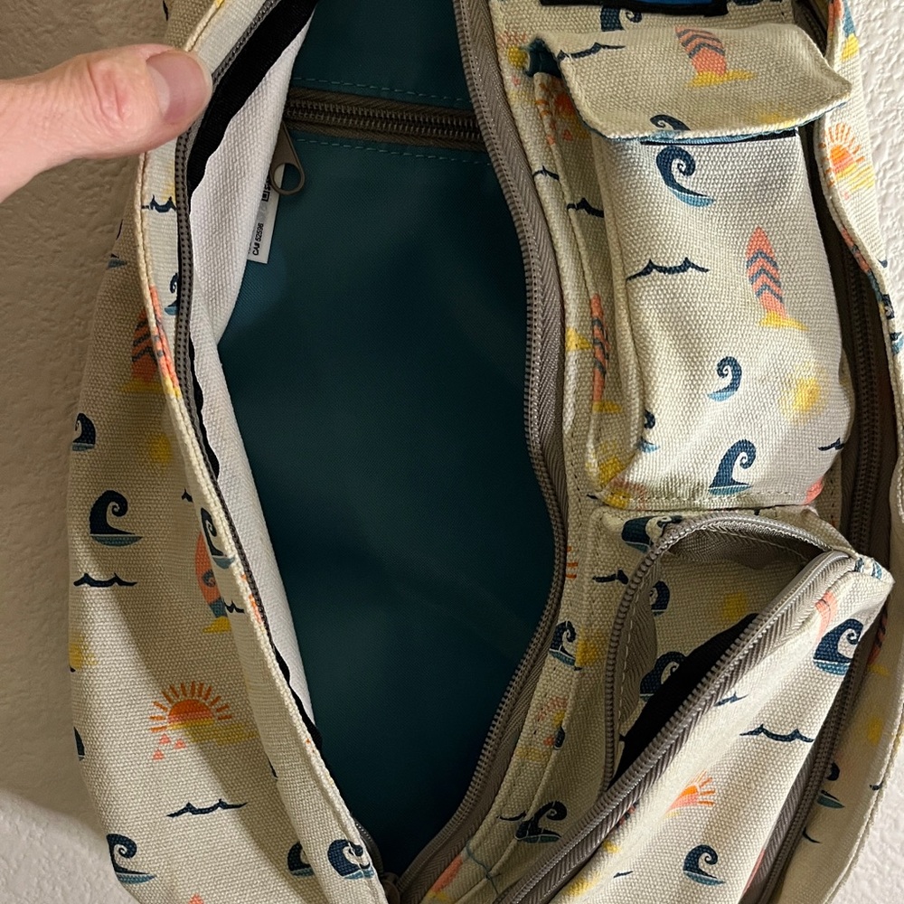 Kavu Cream Sling Bag with Surfboard Print - Picture 7 of 11